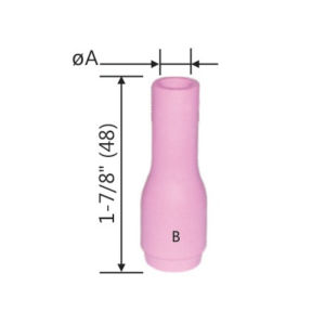 Alumina Ceramic Nozzle: Torch Models WP-9, WP-20, WP-22, WP-25 (Long)