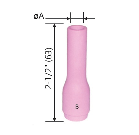 Alumina Ceramic Nozzle: Torch Models WP-9, WP-20, WP-22, WP-25 (X-Long)