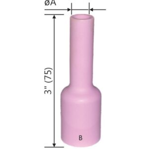 Alumina Ceramic Gas Lens Nozzle: Torch Models WP-17; WP-18; WP-26 (Long)