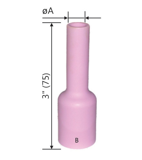 Alumina Ceramic Gas Lens Nozzle: Torch Models WP-17; WP-18; WP-26 (Long)